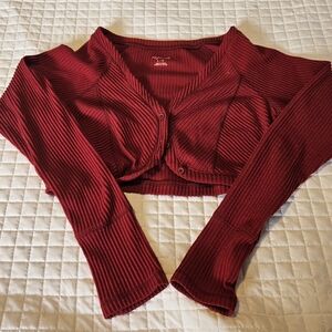 Urban Outfitters Deep Red Ribbed Top